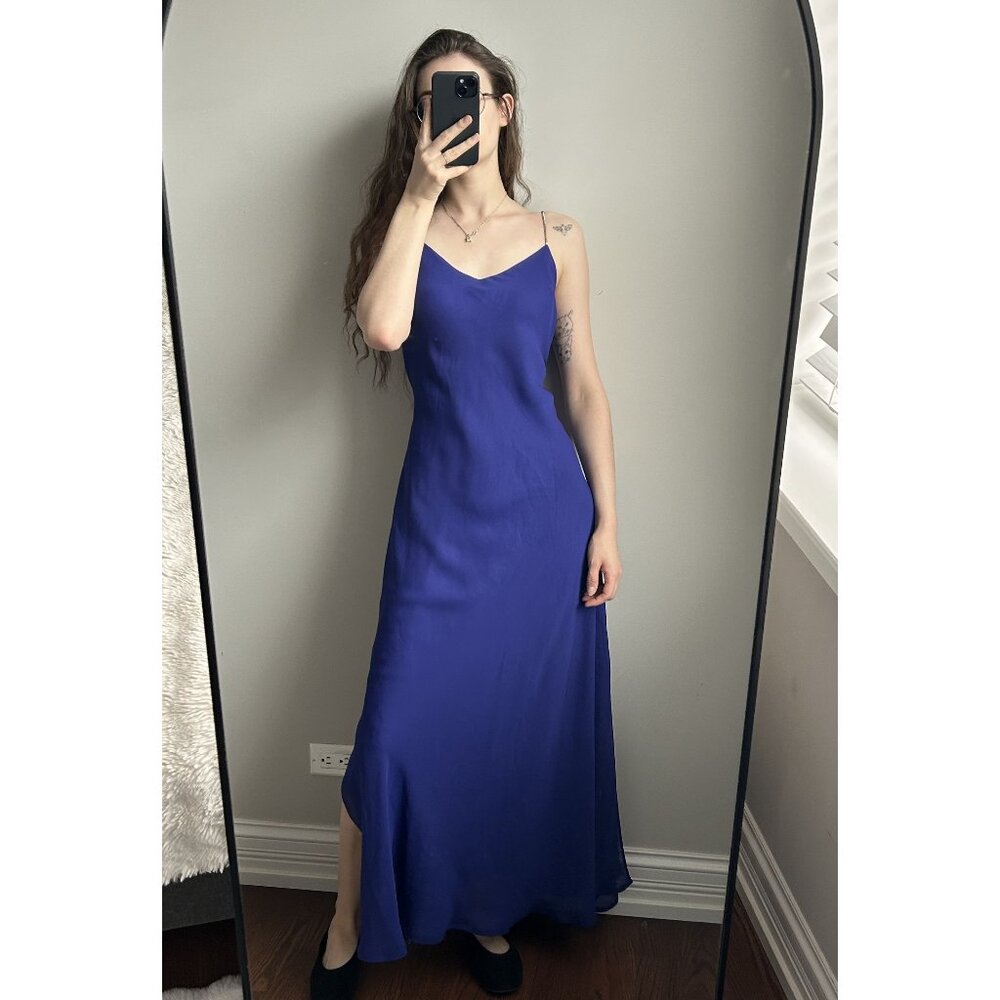 David & Johnny Vintage Purple Midi Gown Size 13/14 – Jeweled Strap Evening Dress